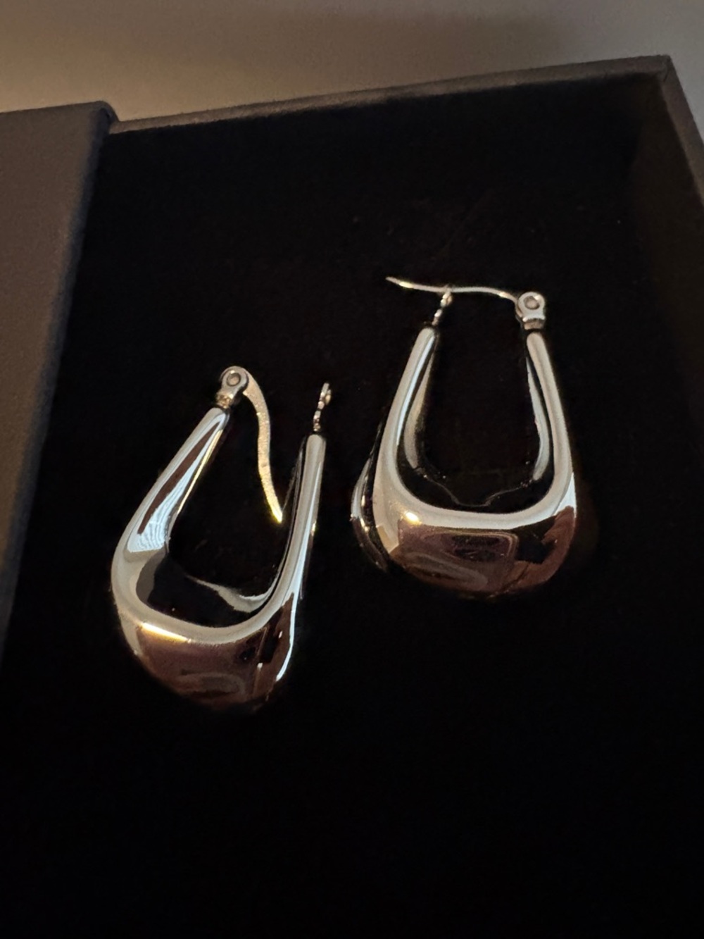 Silver Tone Sculpted Hoop Earrings - Women Jewelry